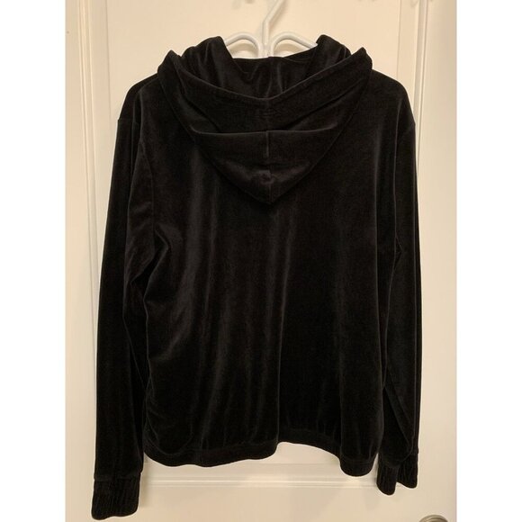 FILA Black Velour Quarter Zip Medium Velvet Hoodie - Picture 2 of 9